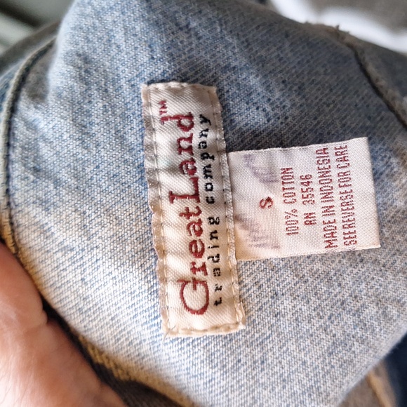 Vintage 90s Great Land trading company cropped denim vest size small - Picture 9 of 11
